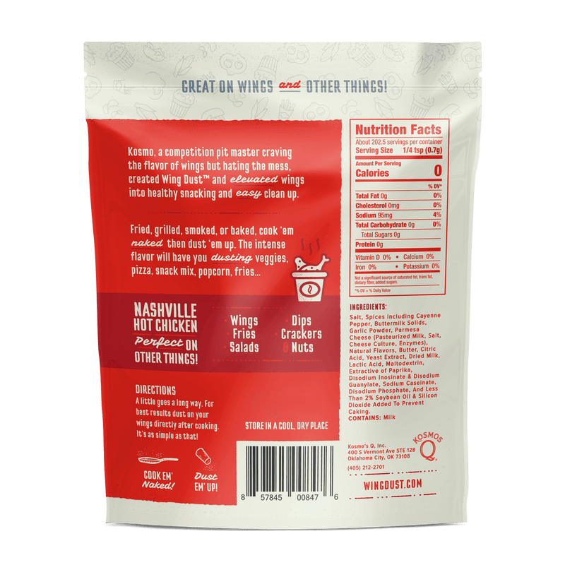 Kosmos Q Nashville Hot Wing Seasoning 5 oz bag from DDR BBQ Supply – Nashville-style spicy dry wing dust seasons 12–15 lbs of wings