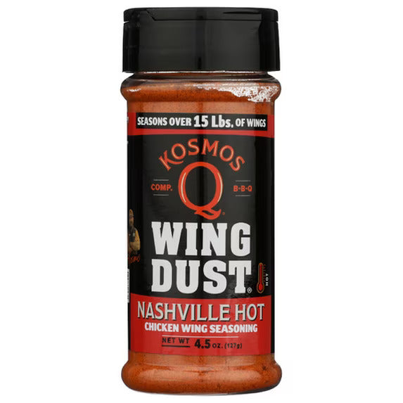 Kosmos Q Nashville Hot Wing Seasoning 5 oz bag from DDR BBQ Supply – Nashville-style spicy dry wing dust seasons 12–15 lbs of wings