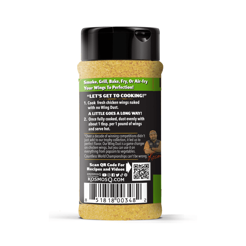 Kosmos Q Garlic Parm Wing Seasoning from DDR BBQ Supply – garlic, parmesan, and pepper blend for wings, fries, veggies, and popcorn