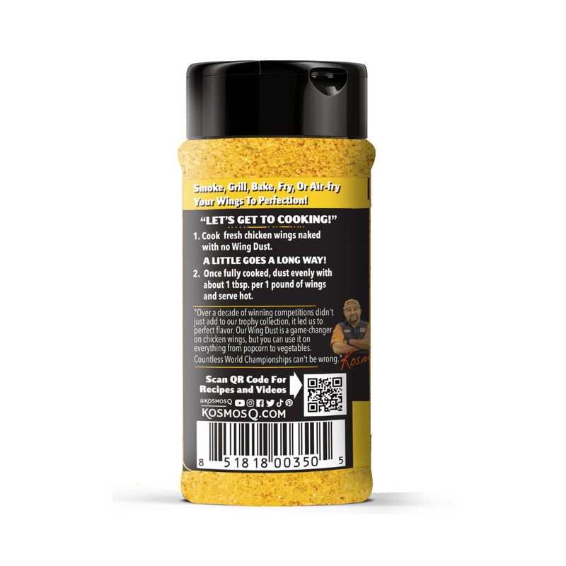 Kosmos Q Lemon Pepper Wing Seasoning 5.4 oz shaker from DDR BBQ Supply – bright lemon zest and savory pepper blend for wings, potatoes, and popcorn