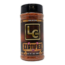 LC BBQ Certified pork dry rub with bold flavor and rich mahogany color for ribs, chops, and more