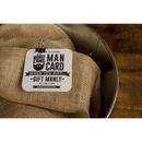 DDR BBQ Supply Manly Cans protein gift can featuring a rustic burlap liner and a Manly Cans branded gift card