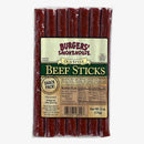 A clear package of Manly Cans CANivore Plus Meat Gift Can, showing multiple meat snacks inside. The front label displays nutrition facts—perfect for beef jerky or summer sausage fans.