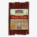 A Manly Cans CANivore Plus Meat Gift Can by Manly Cans, ideal for summer sausage lovers, features beef and pork snack sticks with nutrition facts and ingredients on the front label.