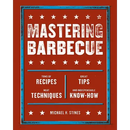 The red book cover for "Mastering Barbecue: Tons of Recipes, Hot Tips, Neat Techniques, and Indispensable Know How [A Cookbook]" by Books by splitShops features white text and star decorations, with prominent subtitles emphasizing barbecue recipes, tips, grilling techniques, and essential know-how.
