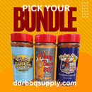 Customizable Meat Church Pick Your 3 Pack BBQ rub trio for brisket, chicken, ribs, and more at DDR BBQ Supply