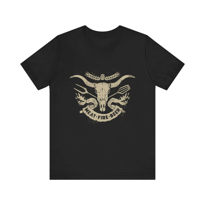 meat fire beer bbq t-shirt for grill masters and backyard pitmasters