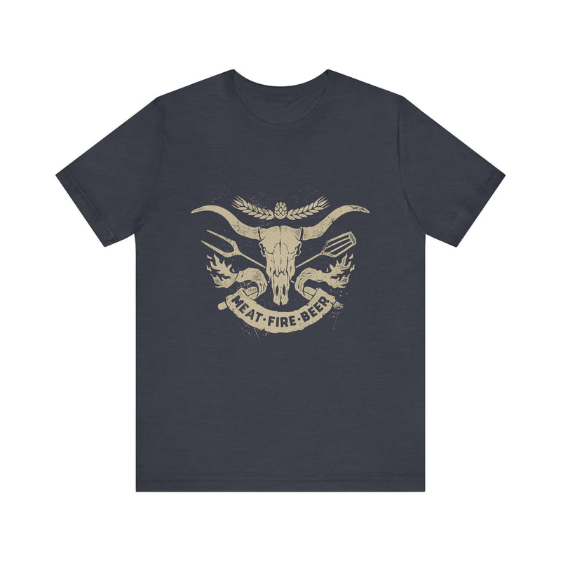 meat fire beer bbq t-shirt for grill masters and backyard pitmasters