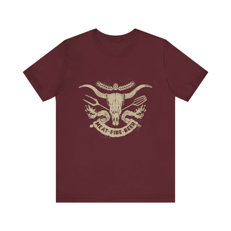 meat fire beer bbq t-shirt for grill masters and backyard pitmasters
