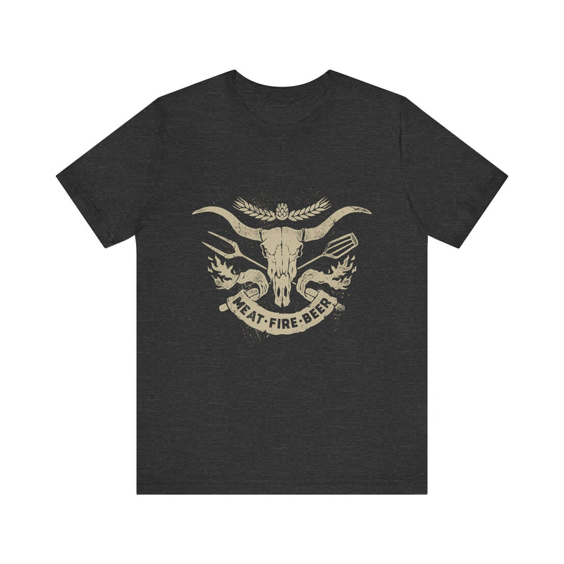 meat fire beer bbq t-shirt for grill masters and backyard pitmasters