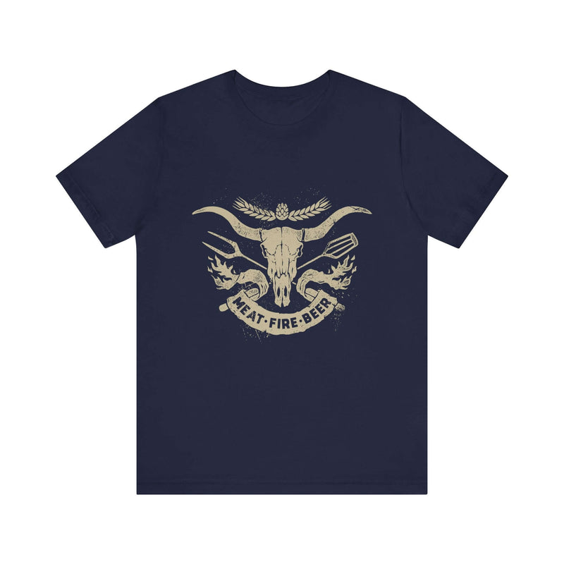 meat fire beer bbq t-shirt for grill masters and backyard pitmasters
