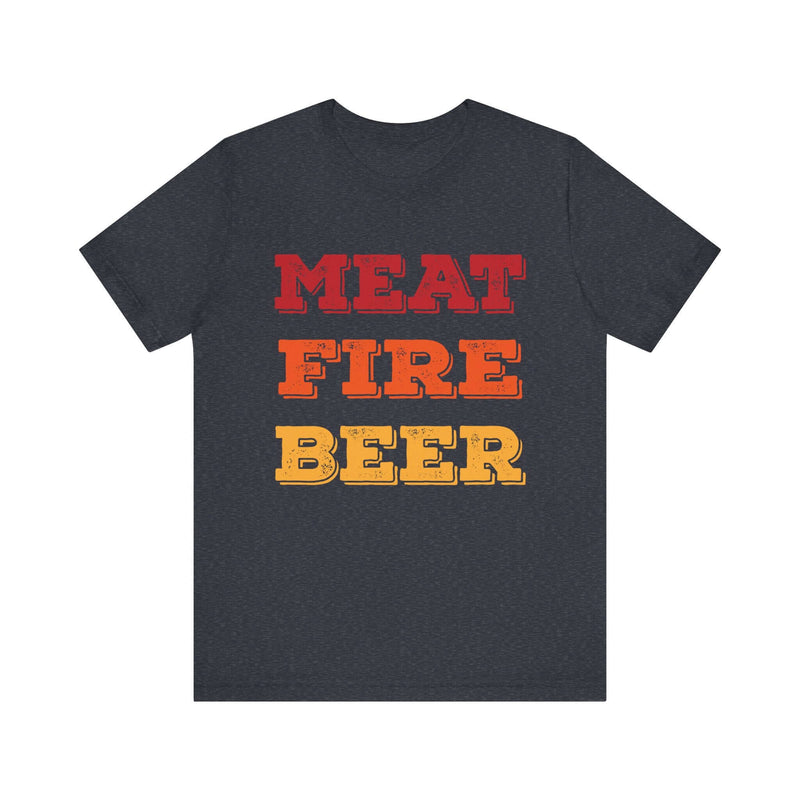 Meat Fire Beer BBQ T-shirt for grilling enthusiasts and pitmasters – DDR BBQ Supply