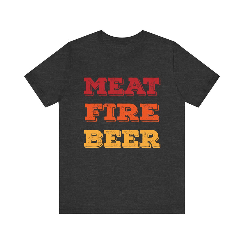 Meat Fire Beer BBQ T-shirt for grilling enthusiasts and pitmasters – DDR BBQ Supply