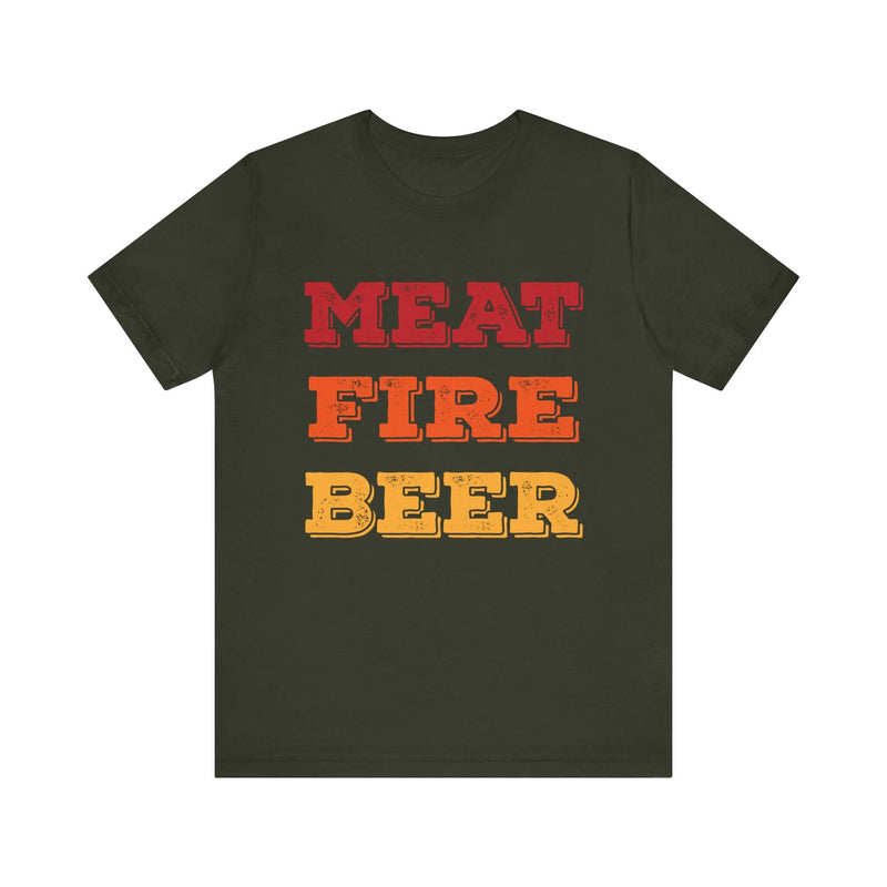 Meat Fire Beer BBQ T-shirt for grilling enthusiasts and pitmasters – DDR BBQ Supply