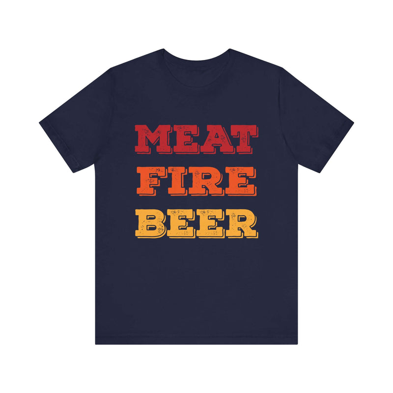 Meat Fire Beer BBQ T-shirt for grilling enthusiasts and pitmasters – DDR BBQ Supply