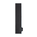 The Messermeister Black Magnetic Leather Edge-Guard - 10.5" is a black, rectangular leather case with subtle stitching and a faint embossed logo, shown vertically against a white background.