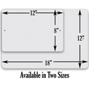 Two rectangular Lone Star Art "Sarcasm Just One Of The Many" metal signs are shown—12x8 in and 18x12 in—with pre-drilled holes for mounting. Perfect as funny or sarcastic wall decor. Text below reads: Available in Two Sizes.