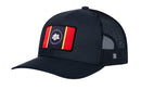 Haka Hat Mississippi Flag Trucker Hat in black, featuring a rectangular patch of the state flag on the front panel.