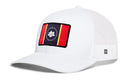 Haka Hat Mississippi Flag Trucker Hat, a white snapback featuring a rectangular patch of the Mississippi state flag.