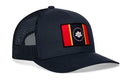 Dark navy Haka Hat Mississippi Flag Trucker Hat featuring a rectangular patch of the state flag.