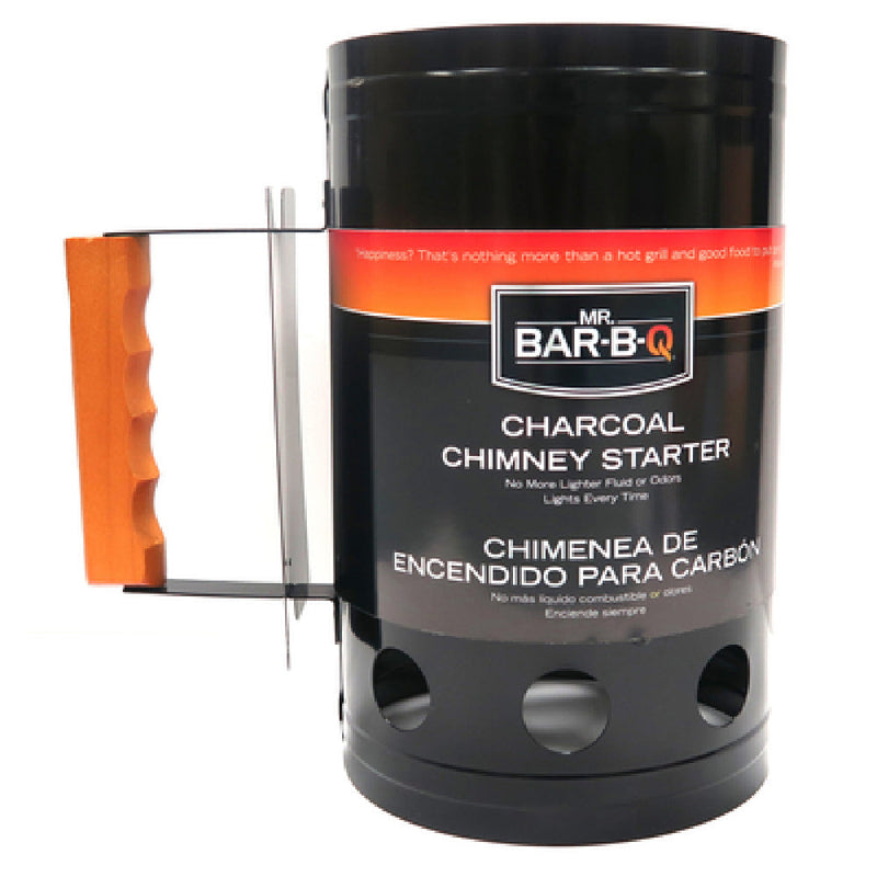 Charcoal chimney starter from Mr. Bar B Que on white background