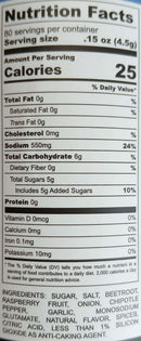 Myron Mixon Raspberry Chipotle BBQ Rub – sweet and smoky BBQ seasoning for ribs, pork, and chicken. List of Ingredients.