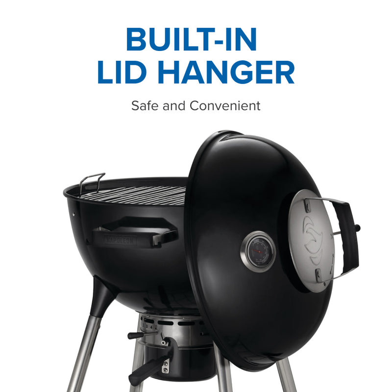 Napoleon Premium 18 Charcoal Kettle Grill NK18K-LEG with stainless steel grid and Vortex heat system at DDR BBQ Supply