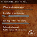 The different types of SpitJack 7" Stainless Steel Meat Trussing Needle and Butcher's Cooking Twine Bundle.