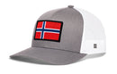 Showcase your Norwegian roots in style with the Haka Hat Norwegian Flag Trucker Hat. This black snapback from Haka Hat features a mesh design and a bold patch of the Norwegian flag on the front panel, making it the perfect heritage trucker hat for fans of Norway.