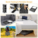 The Folding Camping Storage Cabinet with 3 Shelves and Carry Bag by DirectDeals folds easily, fits in your car or under a bed, and is portable for organized outdoor adventures.