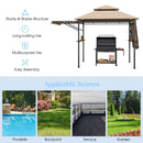 DirectDeals 13.5 x 4 Feet Patio BBQ Grill Gazebo Canopy with Dual Side Awnings features a sturdy frame, easy assembly, and extra shade—shown poolside, in the backyard, on a terrace, and in the garden.