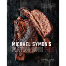 Cookbook cover featuring grilled ribs and the title Michael Symon’s Playing with Fire: BBQ and More from the Grill, Smoker, and Fireplace: A Cookbook - Hardcover.