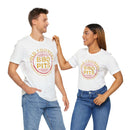 Unisex BBQ t-shirt worn by man and woman grilling together – premium fit, available at DDR BBQ Supply