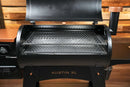 A Pit Boss Austin XL with its lid open, featuring the Pimp My Grill® Gen2 Slide-Out Rack System with two stacked metal racks that maximize cooking space.