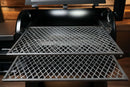 Two Pimp My Grill® Gen2 Slide-Out Rack System - 2 Racks stacked inside a Pit Boss Pro 850 pellet grill.