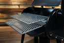 Two Pit Boss Pro 850 / 850DX Pimp My Grill® Gen2 Slide-Out Rack System - 2 Racks installed inside a black pellet grill.