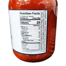 A close-up of a DDR BBQ Supply Portobello Mushroom Pasta Sauce jar label shows nutrition facts and ingredients like tomatoes, water, Portobello mushrooms, garlic, and herbs. The label lists 25 calories per 2-tablespoon (28g) serving.