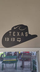 Texas BBQ Hat Metal BBQ Sign