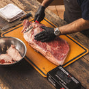 recteq black nitrile disposable gloves 100 count box for grilling and food prep; prepping brisket