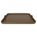 recteq large carbon steel flat top griddle with raised walls and grease pour spout
