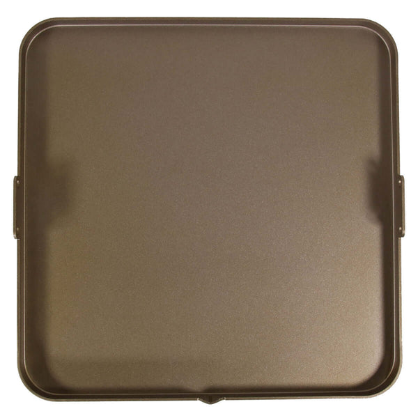 recteq large carbon steel flat top griddle with raised walls and grease pour spout