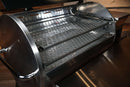 Two stacked metal Pimp My Grill® Gen2 Slide-Out Rack System - 2 Racks grates installed inside a stainless steel Recteq RT-800 / Deck Boss 800.