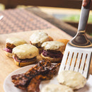recteq stainless steel spatula for flipping and lifting on grill or griddle
