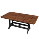 Kanyon Living Poly Lumber 72-Inch Rectangular Outdoor Dining Table, shown in deluxe antique mahogany with black legs against a white background, showcases the enduring style and durability of Amish handcrafted patio furniture—an ideal choice for elevating your outdoor space.