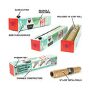 Refillable plaid plastic wrap dispenser with 12 inch BPA-free wrap and slide cutter