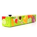 Veggie print plastic wrap dispenser with BPA-free wrap and slide cutter