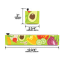 Plastic Wrap Veggies Refillable Dispenser 12" x 30' ChicWrap Veggie print plastic wrap dispenser with BPA-free wrap and slide cutter