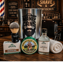 DDR BBQ Supply Manly Cans Dapper Man shave gift set with Stirling Soap grooming products in a reusable metal bucket