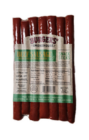 DDR BBQ Supply Burgers' Smokehouse beef sausage snack sticks with jalapeno and cheese in vacuum-sealed packaging