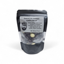 DDR BBQ Supply Manly Cans chocolate covered coffee beans in a black resealable pouch with a clear window
